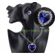 Navy blue Titanic Heart Of Ocean with platinum plating necklace set (Tester)